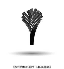 Leek onion  icon. White background with shadow design. Vector illustration.