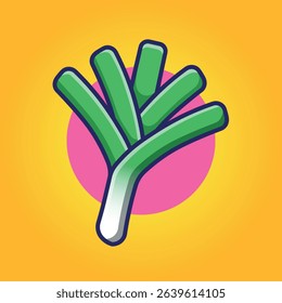 Leek Vector Illustration Cute Cartoonish Design