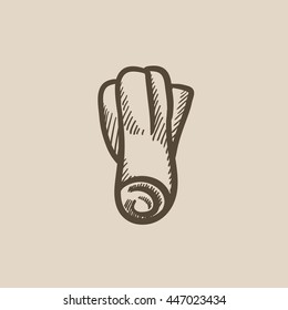 Leek vector sketch icon isolated on background. Hand drawn Leek icon. Leek sketch icon for infographic, website or app.