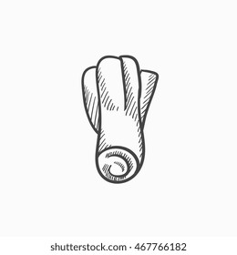 Leek vector sketch icon isolated on background. Hand drawn Leek icon. Leek sketch icon for infographic, website or app.