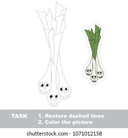 Leek Vegetable - complete the dot-to-dot picture. Children educational game with easy gaming level.