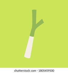 Leek Vegetable Flat Vector Icon
