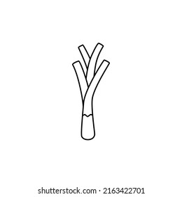 Leek vegetable icon in line style icon, isolated on white background