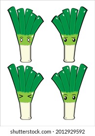 Leek Vegetable Mixed Expression which has a different expressions