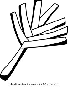 Leek vegetable mono shadow illustration