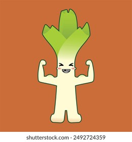 El personaje de Leek muestra los músculos de su brazo con una sonrisa muy hermosa