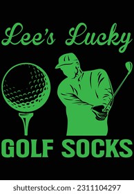 Lee's lucky golf socks vector art design, eps file. design file for t-shirt. svg, eps cuttable design file