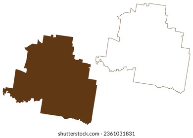 Leeton Shire (Commonwealth of Australia, New South Wales, NSW) map vector illustration, scribble sketch Leeton map