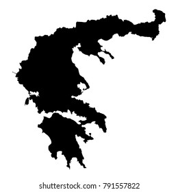 Lefkada map. Island silhouette icon. Isolated Lefkada black map outline. Vector illustration.