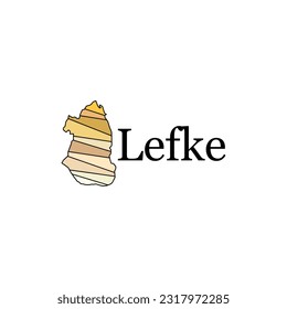 Lefke map, Turkey. Filled and outline map design, map highlighted on Turkey map design template