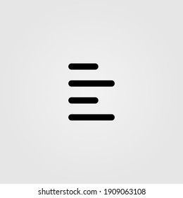 Left Align Vector Icon. Paragraph Layout Element For UI Design.