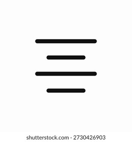 left aligned text icon sign vector