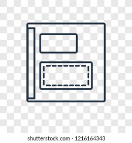 Left alignment concept vector linear icon isolated on transparent background, Left alignment concept transparency concept in outline style