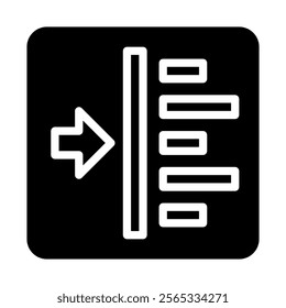 Left alignment icon. Concept of text formatting, editing, and writing.