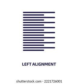 left alignment icon from geometric figure collection. Thin linear left alignment, alignment, paragraph outline icon isolated on white background. Line vector left alignment sign, symbol for web and 