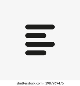 Left alignment icon. Simple text alignment sign for websites and mobile apps.