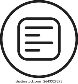 Left Alignment Vector Line Icon Design