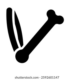 left arm bone glyph black style icon