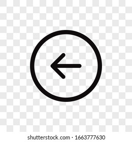 Left Arrow, Back Button Vector Icon In Modern Design Style For Web Site And Mobile App