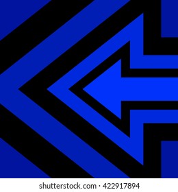 Left Arrow Background Blue Black Vector Illustration