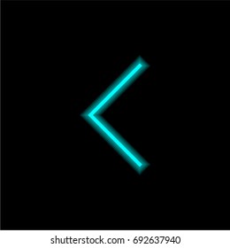 Left arrow blue glowing neon ui ux icon. Glowing sign logo vector