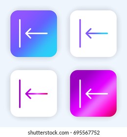 Left arrow bright purple and blue gradient app icon