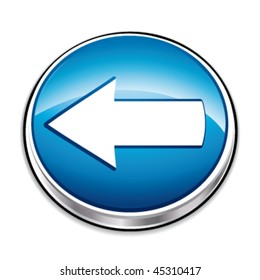 Left arrow button direction. Vector illustration.