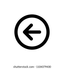 Left arrow button vector icon