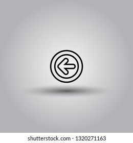Left arrow button vector icon