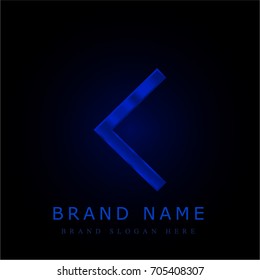 Left Arrow Chevron blue chromium metallic logo