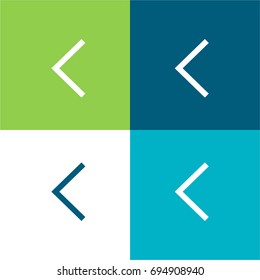 Left Arrow Chevron green and blue material color minimal icon or logo design