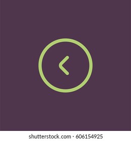 Left arrow in circle icon. Direction vector
