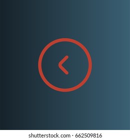 Left arrow in circle icon. Direction vector