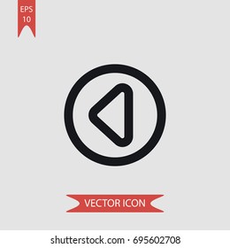 Left arrow in circular vector icon, illustration symbol