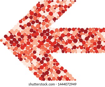 Left arrow color distributed circles dots illustration
