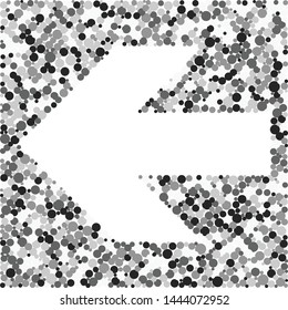Left arrow color distributed circles dots illustration