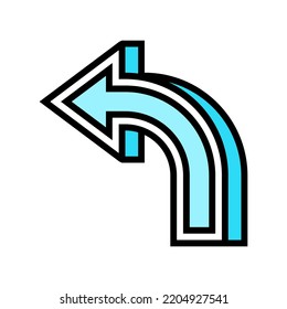 vector de icono de color de flecha izquierda. signo de flecha izquierda. ilustración de símbolo aislado