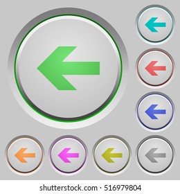 Left arrow color icons on sunk push buttons