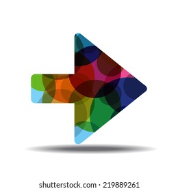Left Arrow Colorful Vector Icon Design