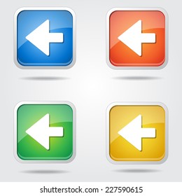 Left Arrow Colorful Vector Icon Design