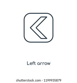 Left arrow concept line icon. Linear Left arrow concept outline symbol design. This simple element illustration can be used for web and mobile UI/UX.