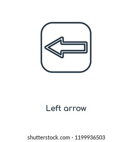 Left arrow concept line icon. Linear Left arrow concept outline symbol design. This simple element illustration can be used for web and mobile UI/UX.