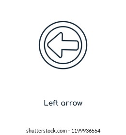 Left arrow concept line icon. Linear Left arrow concept outline symbol design. This simple element illustration can be used for web and mobile UI/UX.