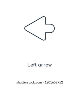 Left arrow concept line icon. Linear Left arrow concept outline symbol design. This simple element illustration can be used for web and mobile UI/UX.
