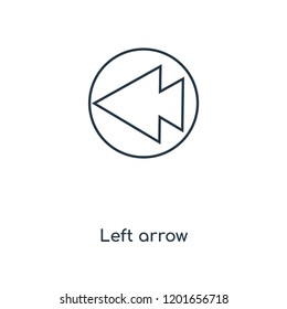 Left arrow concept line icon. Linear Left arrow concept outline symbol design. This simple element illustration can be used for web and mobile UI/UX.