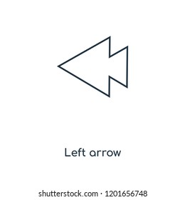 Left arrow concept line icon. Linear Left arrow concept outline symbol design. This simple element illustration can be used for web and mobile UI/UX.