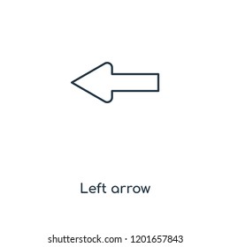 Left arrow concept line icon. Linear Left arrow concept outline symbol design. This simple element illustration can be used for web and mobile UI/UX.