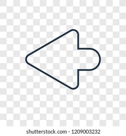 Left arrow concept vector linear icon isolated on transparent background, Left arrow concept transparency concept in outline style