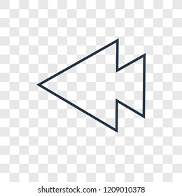 Left arrow concept vector linear icon isolated on transparent background, Left arrow concept transparency concept in outline style
