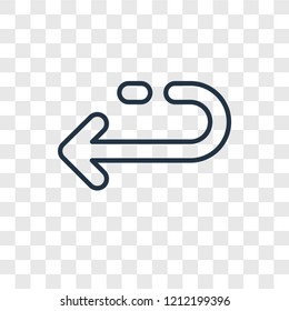 Left arrow concept vector linear icon isolated on transparent background, Left arrow concept transparency concept in outline style